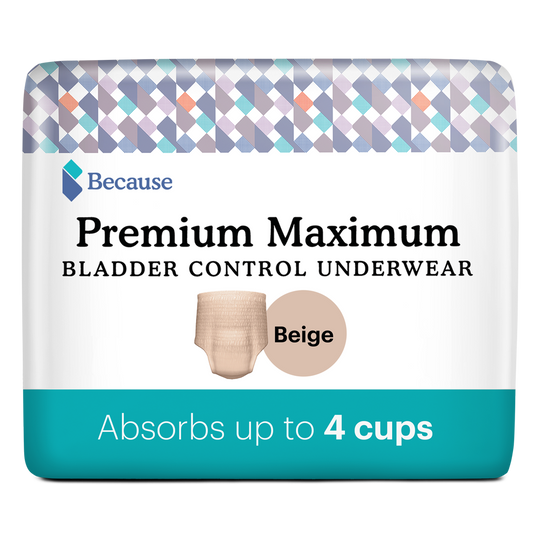 Premium maximum bladder control underwear beige