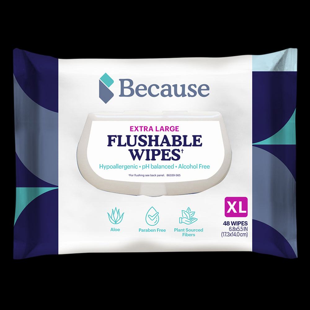 Because pH Balanced Flushable Cleansing Wipes - 48 pack
