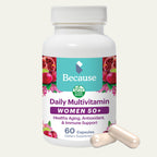 Because Women's 50+ Multivitamin on a white background