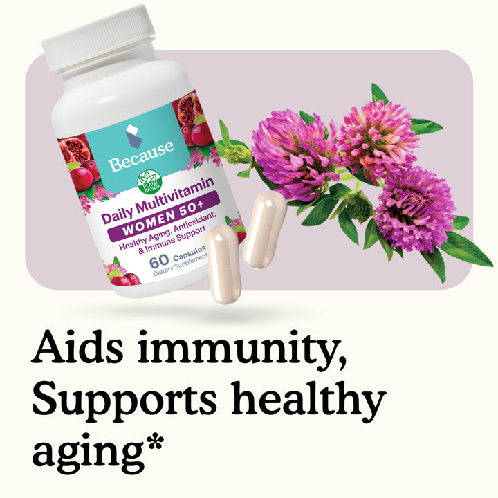 Because Women's 50+ Multivitamin aids immunity, supports healthy aging