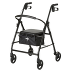 Black Steel Folding Rollator Walker