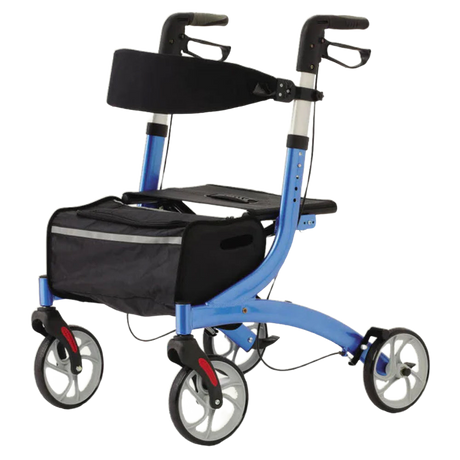 Blue Aluminum Deluxe Folding Rollator Walker