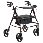 Red Steel Heavy Duty Folding Rollator Walker