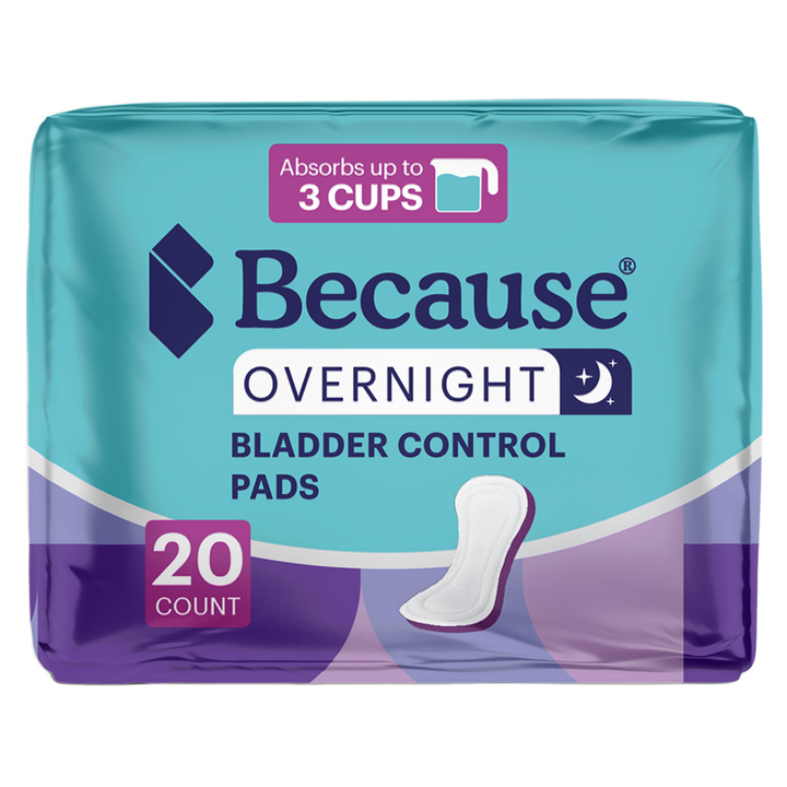 Because Premium Overnight Bladder Control Pads, 20 count pack