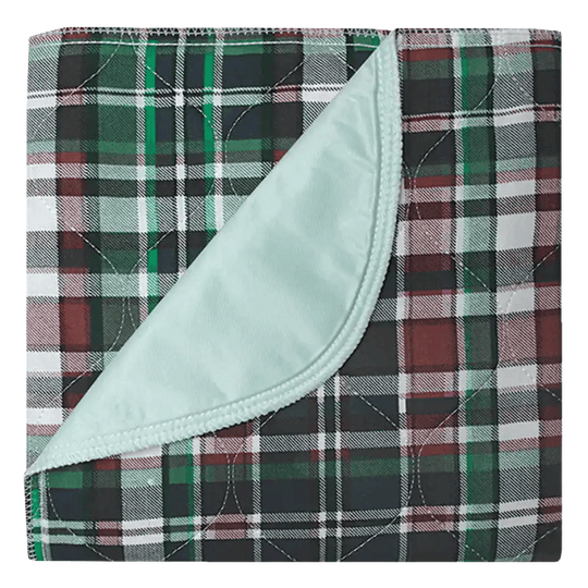 Reusable bed pad in plaid