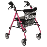 Pink Zebra Aluminum Folding Rollator Walker