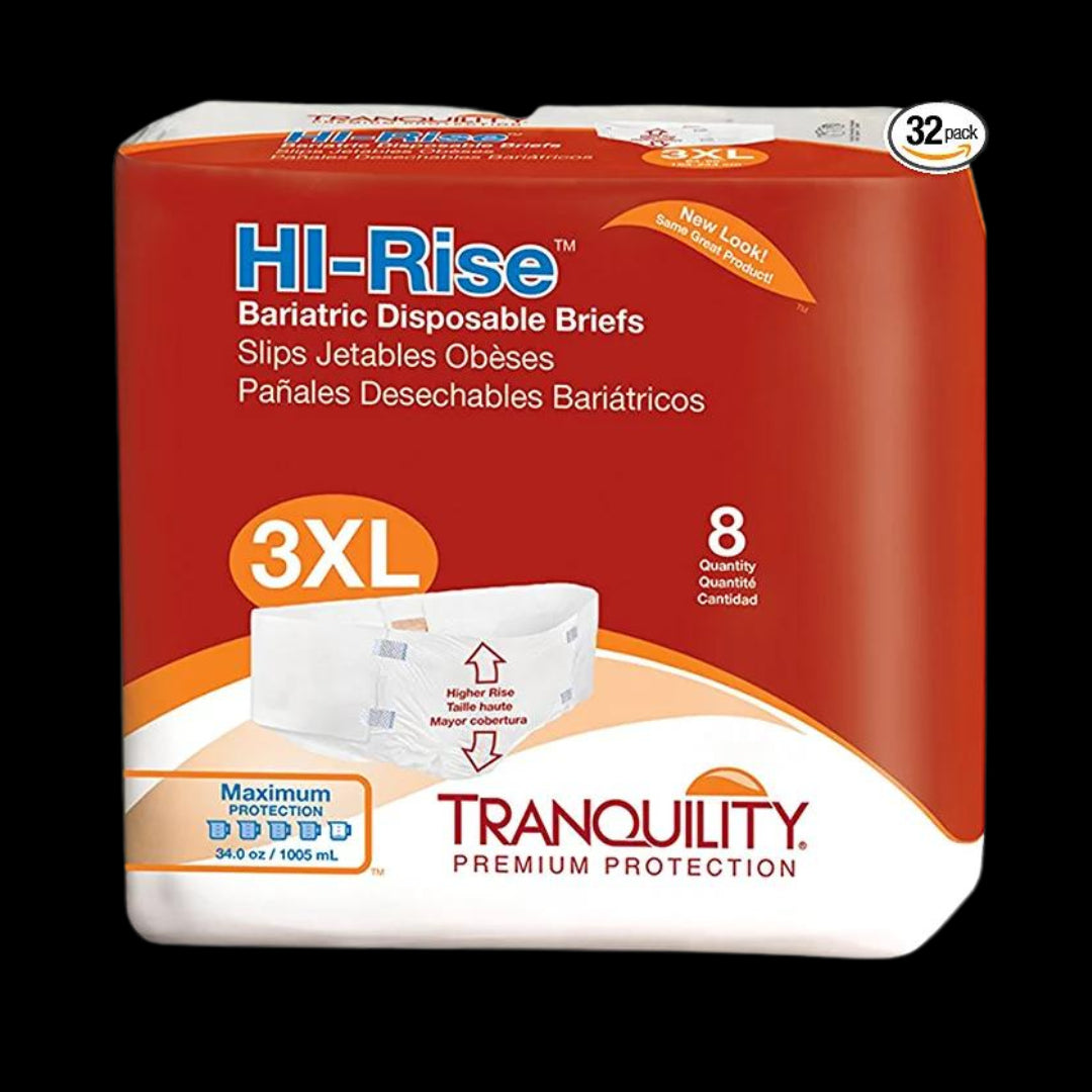 Tranquility Incontinence Brief Hi-Rise Bariatric, 3X-Large (64-96 in)