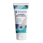 Because Barrier Skin Cream bottle on white background