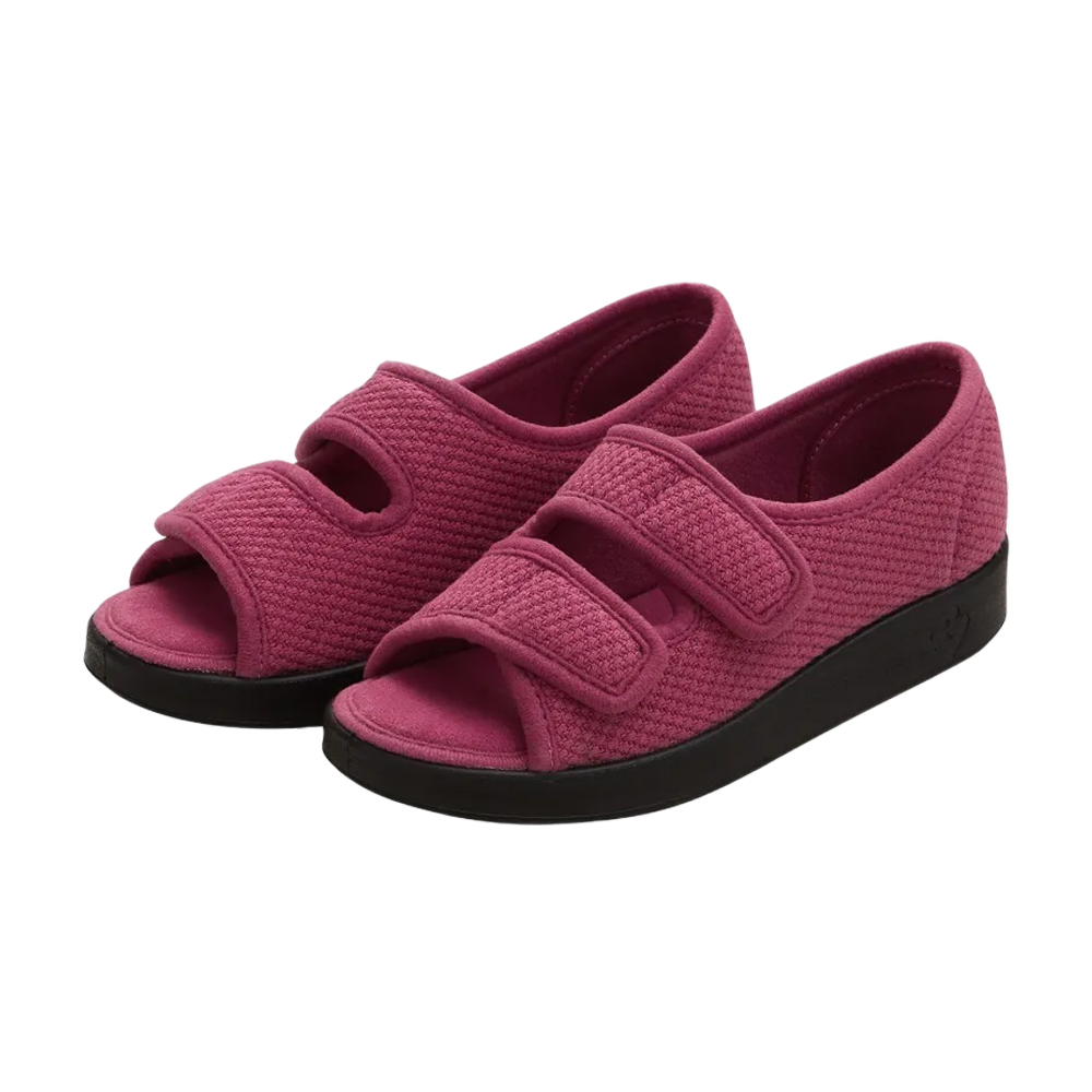 Velvet pink, closure open toed sandals