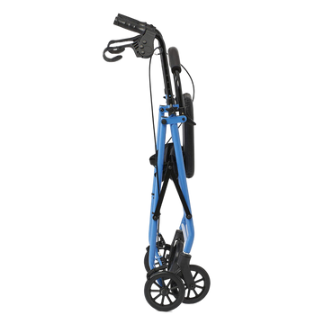 Folder Light Blue Comfort Folding Steel Rollator Walker with black wheels