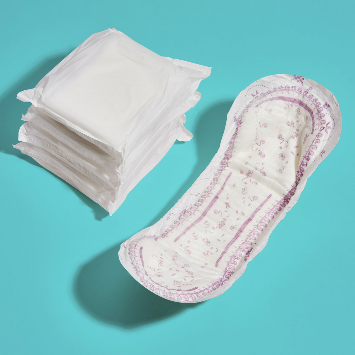 An overnight pad that looks contoured to the body with a nice curvature
