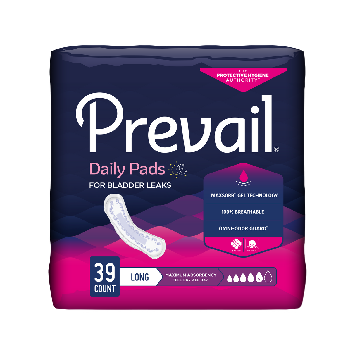 Prevail incontinence pads 39 count 