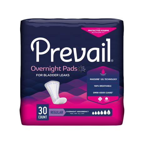 Prevail overnight absorbency regular length 30 count