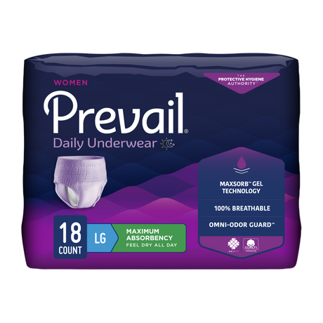 Prevail womens max absorbency package