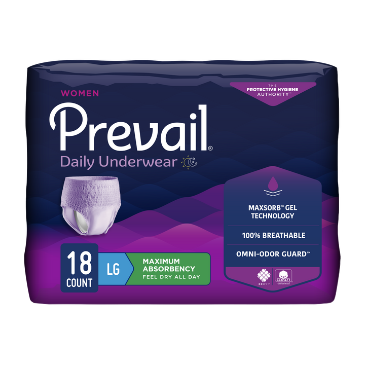 Prevail womens max absorbency package