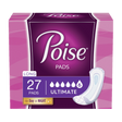 Poise Pads Ultimate Long Incontinence Pads - Pack of 27