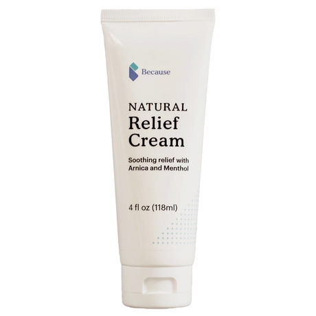 Because natural relief cream. Soothing relief with arnica and menthol