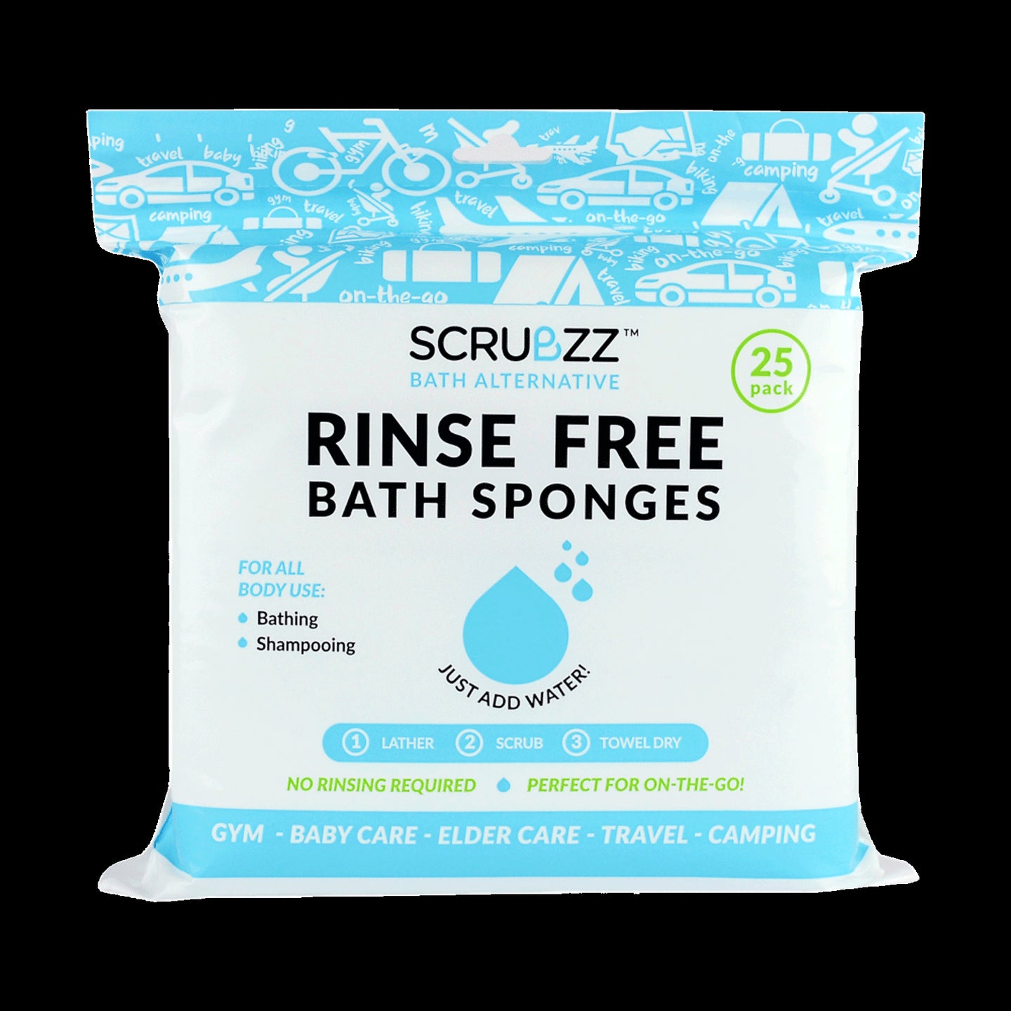 Rinse Free Bathing Wipes 25-pack