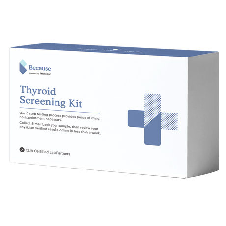 Because powered by Imaware Thyroid Screening Kit. Our 3 step testing process provides peace of mind, no appointment necessary. Collect & mail back your sample, then review your physician verified results online in less than a week. CLIA certified lab partners.