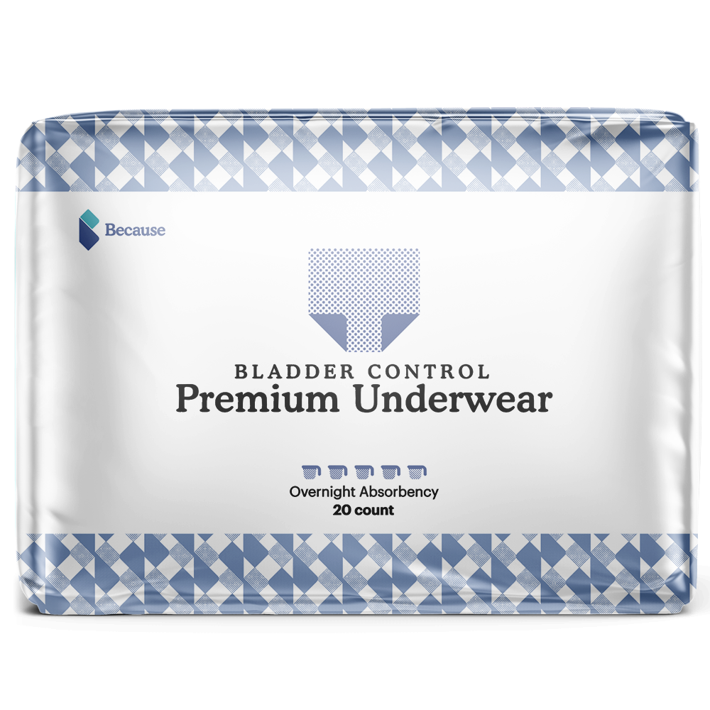Because Bladder Control Premium Underwear Overnight Absorbency 20 Count