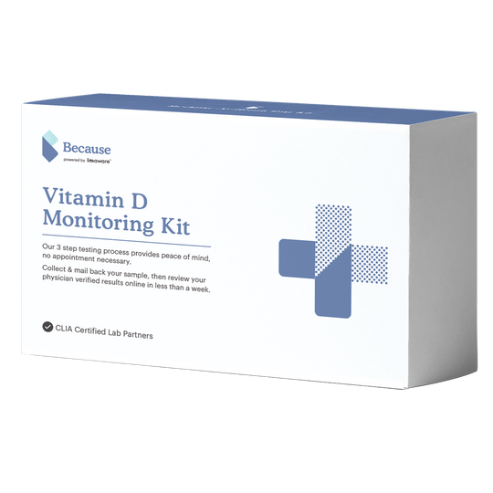 Because powered by Imaware Vitamin D Monitoring Kit. Our 3 step testing process provides peace of mind, no appointment necessary. Collect & mail back your sample, then review your physician verified results online in less than a week. CLIA certified lab partners.