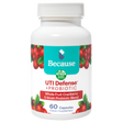 White supplement bottle with cranberries on the label. 60 Capsules. 