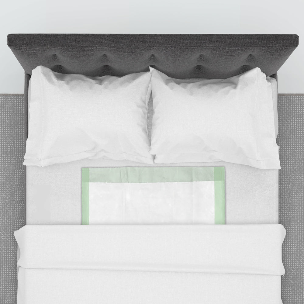 Bed protectors on a bed